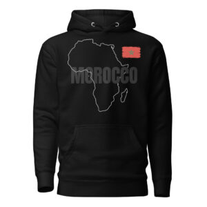 Morocco Flag Hoodie African Heritage Pride Cotton Unisex Diaspora Gift NEW